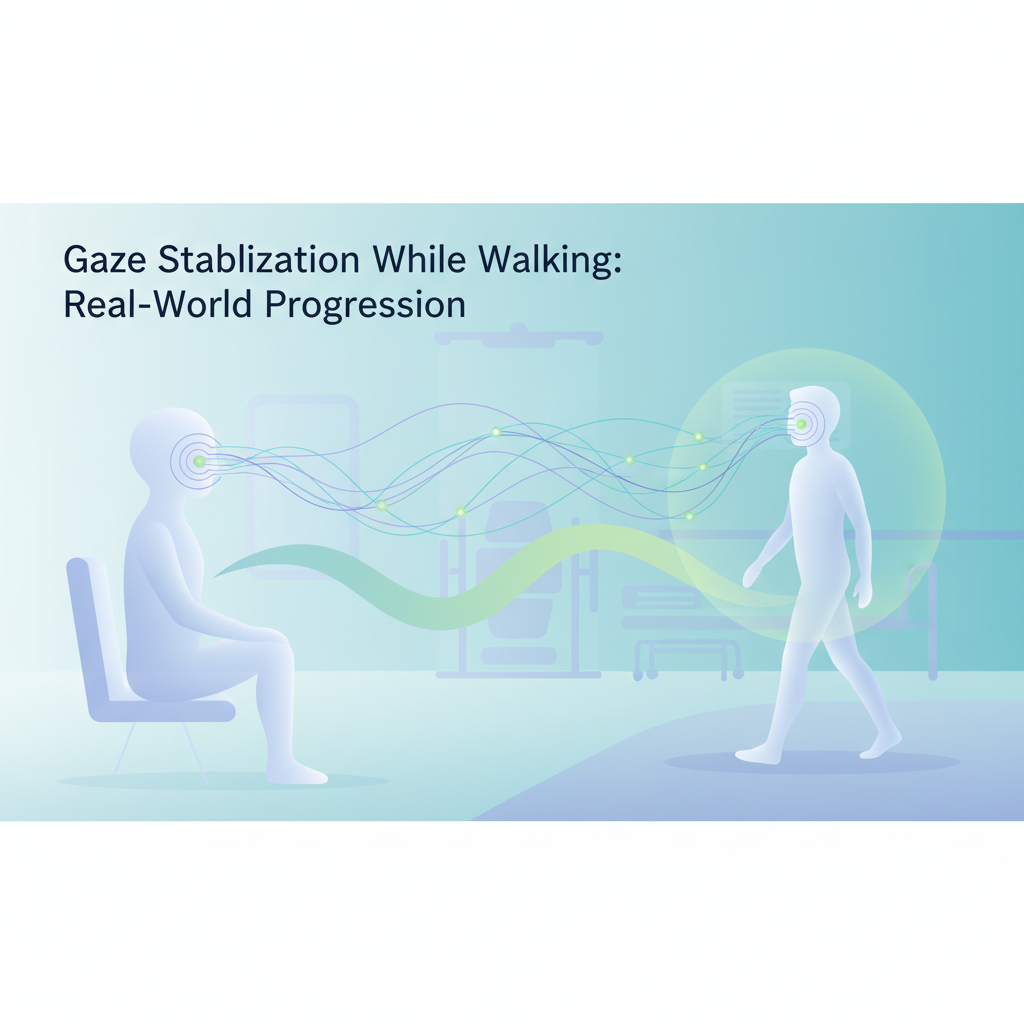 Gaze Stabilization While Walking: Real-World Progression