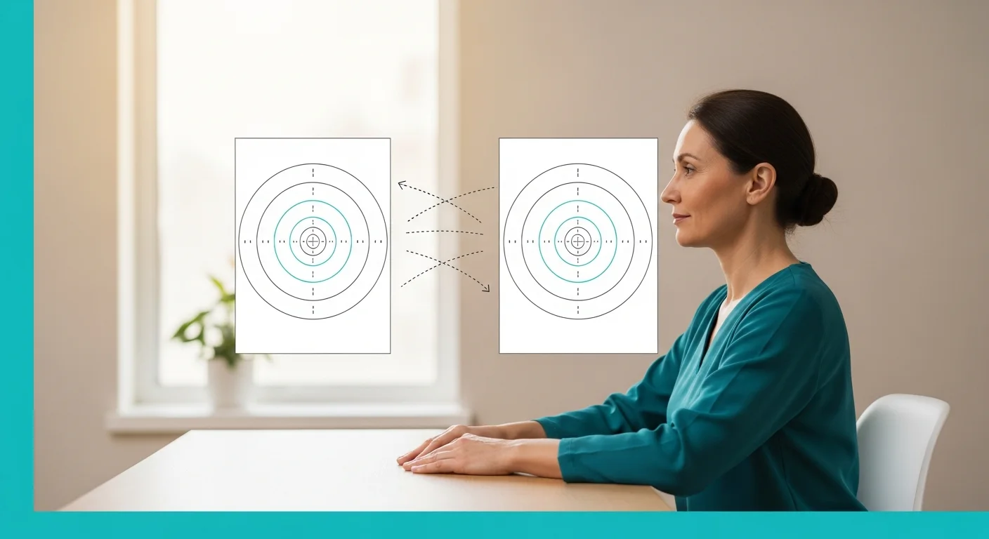 Adult practicing saccade eye movements between two targets